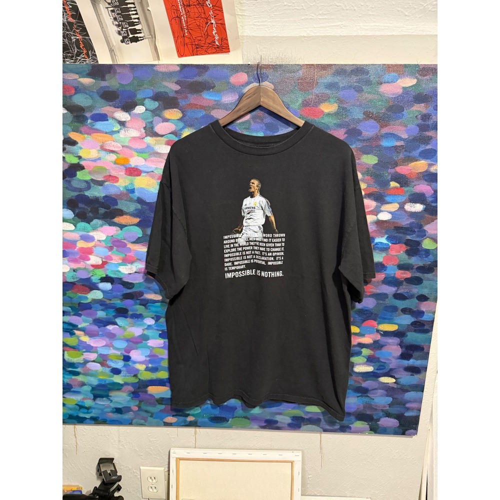 Adidas David Beckham Impossible is Nothing Graphic T-Shirt Black Large Soccer